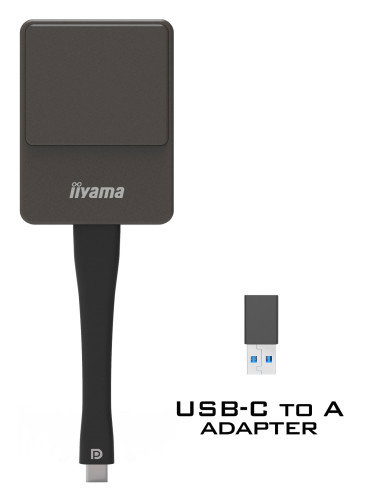 Iiyama WP D002C Dongle Presentación USB-C, 4K Ultra HD 60pps, Conexión Wi-Fi, Compatible con Windows y Mac, App EShare, Color Negro/Plata