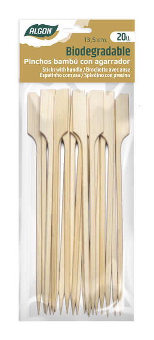 Algon Set-20 Pincho Bambú Agarrador 13.5 cm (48 Unidades)