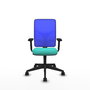 PIQUERAS Y CRESPO Silla de oficina Motilla con mecanismo Sincro, Turquesa y Azul