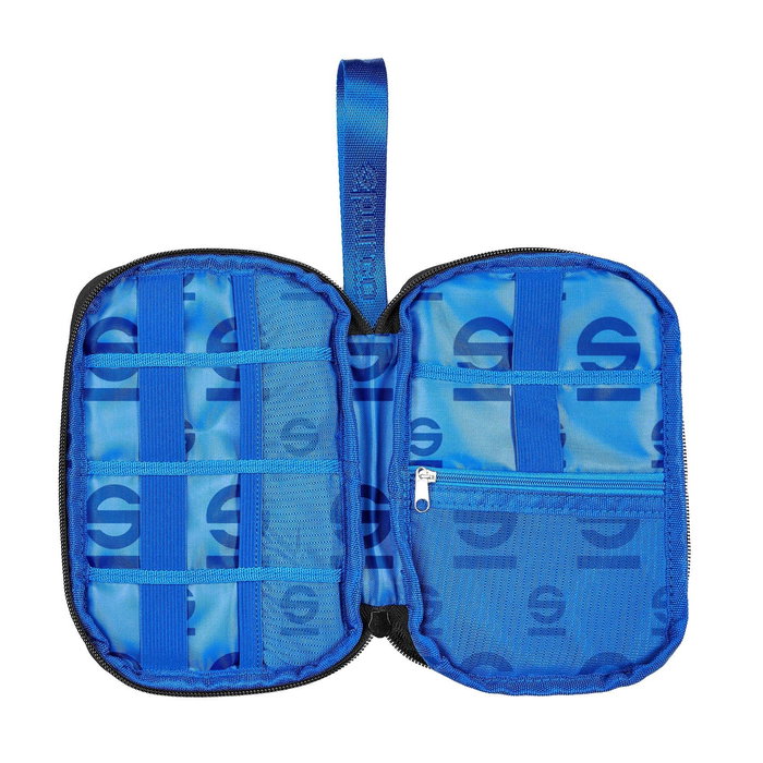 Sparco SPORGANIZERM TORTOISE Organizador Gaming con Cremallera para Periféricos, Compartimentos Internos, Negro/Gris, 20x14x3 cm