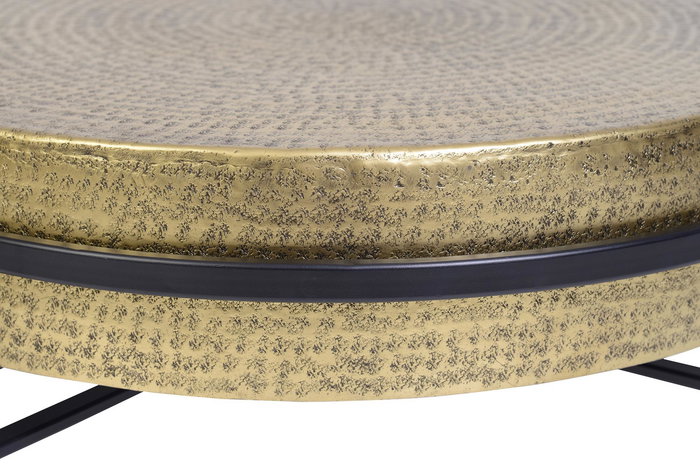 Giner y Colomer Mesa de Café Tapa Bronce y Patas Negras 81 cm