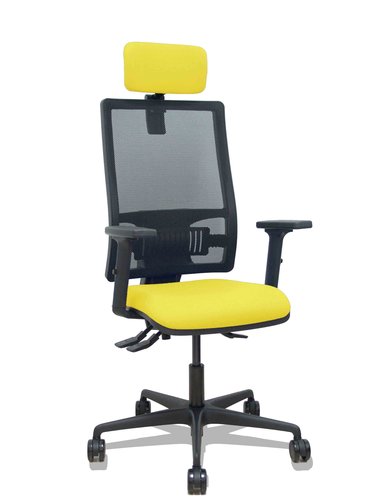 PIQUERAS Y CRESPO Bormate Silla de Oficina con Mecanismo Asíncrono, Amarillo y Negro PIQUERAS Y CRESPO Bormate Silla de Oficina con Mecanismo Asíncrono, Amarillo y Negro
