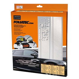 Foliatec FO33953 Vinilo Decorativo Para Coche Diseño Rayas Plata, PVC Resistente a la Intemperie y Lavado, Personalización Carrocería