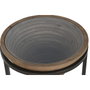 DKD Home Decor Mesita Auxiliar de Abeto y Cristal Natural