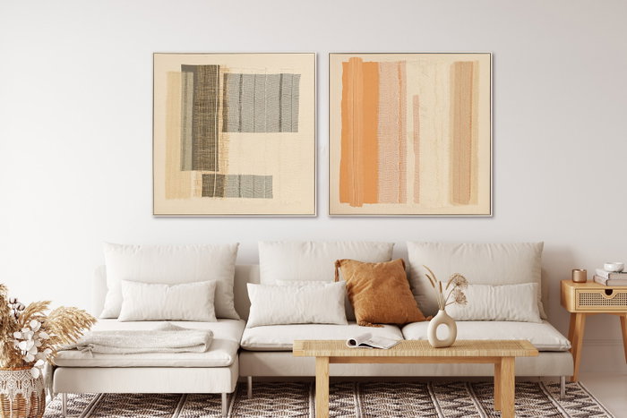 DKD Home Decor Cuadro Abstracto 3D en Poliester, Pack de 2