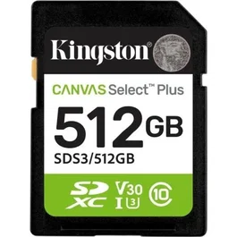 Kingston SDS3/512GB Tarjeta de Memoria 512GB SDXC Canvas Select Plus Clase 10 UHS-I 150MB/s