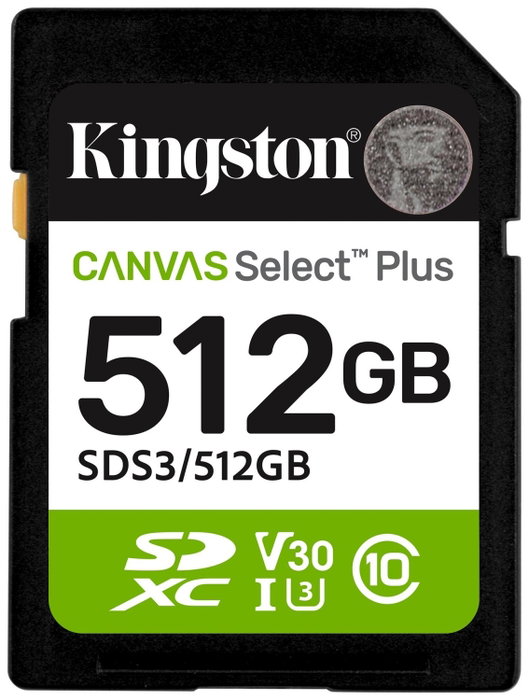 Kingston Canvas Select Plus Gen3 SDXC 512 GB 150 MB/s Kingston Canvas Select Plus Gen3 SDXC 512 GB 150 MB/s