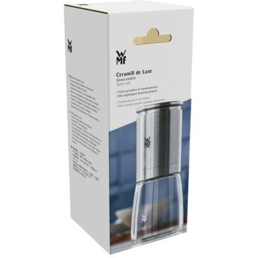 WMF 3201000218 Molinillo de Especias Deluxe Acero Inoxidable Vidrio Plástico para Pimienta y Sal sin BPA