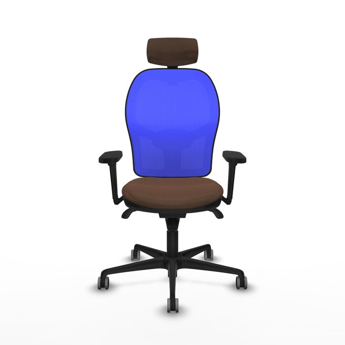 PIQUERAS Y CRESPO Silla de oficina Jorquera con mecanismo Sincro, Tela Marrón y Malla Azul PIQUERAS Y CRESPO Silla de oficina Jorquera con mecanismo Sincro, Tela Marrón y Malla Azul