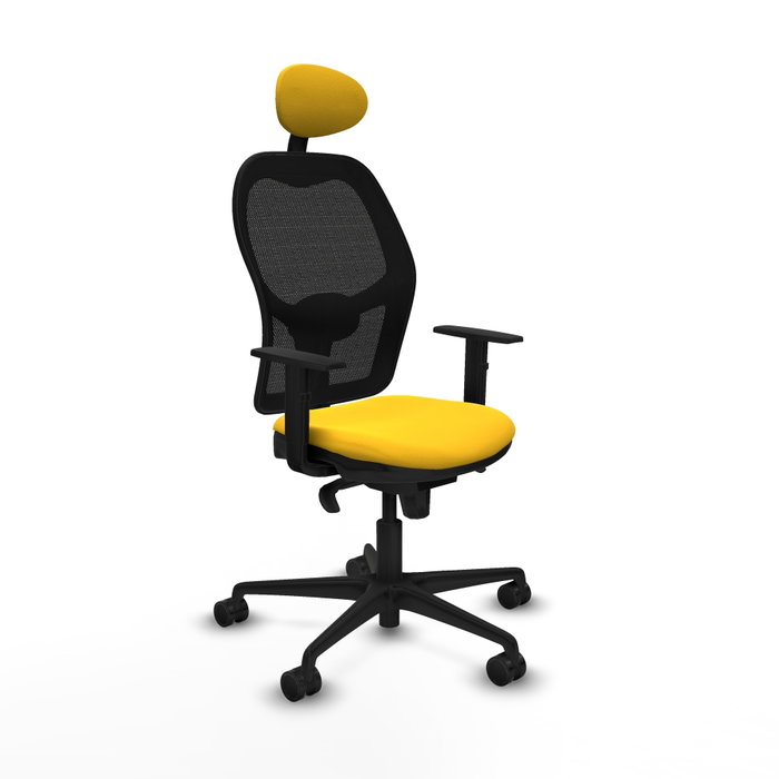 PIQUERAS Y CRESPO Silla de oficina Jorquera con mecanismo sincro, amarillo y negro PIQUERAS Y CRESPO Silla de oficina Jorquera con mecanismo sincro, amarillo y negro