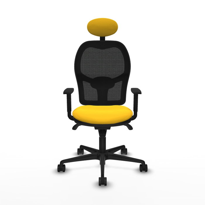 PIQUERAS Y CRESPO Silla de oficina Jorquera con mecanismo sincro, amarillo y negro PIQUERAS Y CRESPO Silla de oficina Jorquera con mecanismo sincro, amarillo y negro