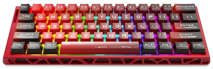 Redragon Venom K753-RGB-M Teclado Gaming Mecánico 61 Teclas RGB USB-C Cableado Layout Español Negro Rojo