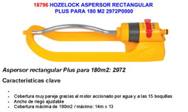 HOZELOCK Aspersor Rectangular Plus para 180 m2 2972P0000
