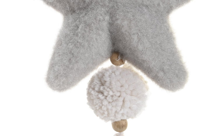 DKD Home Decor Decoración Colgante Navidad Fantasía Rosa Marrón Poliéster 4 x 26 x 14 cm (12 Unidades)