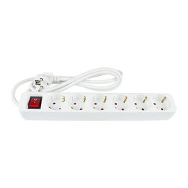 GoodConnections Steckdosenleiste 6-fach con Interruptor, 1.5m, Blanco, 3500W, 16A, Cable 1.5 mm2, PC, Tipo E/F, PS016-W015