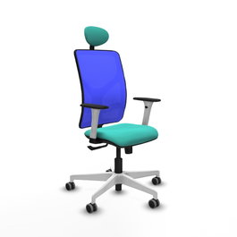 PIQUERAS Y CRESPO Silla de oficina Motilla con mecanismo Sincro, Turquesa y Azul