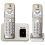 Panasonic KX-TGE262GN Teléfono inalámbrico con contestador y 2 terminales, Champagne