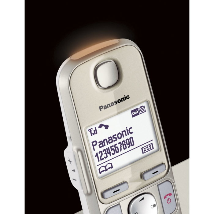 Panasonic KX-TGE262GN Teléfono inalámbrico con contestador y 2 terminales, Champagne Panasonic KX-TGE262GN Teléfono inalámbrico con contestador y 2 terminales, Champagne