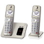 Panasonic KX-TGE262GN Teléfono inalámbrico con contestador y 2 terminales, Champagne