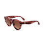 Carolina Herrera Gafas de Sol SHN607M 06YS para Mujer - Forma Phantos, Rosa Brillante, Cristales Marrón Degradado, Patilla 140 mm