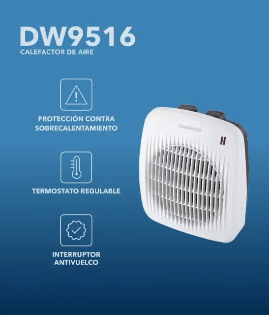 DAEWOO DW9516 Calefactor Termoventilador 2000W