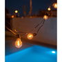 New Garden Allegra Guirnalda de exterior cable negra, 10 bombillas LED E27, 8 metros, IP44, 2700K