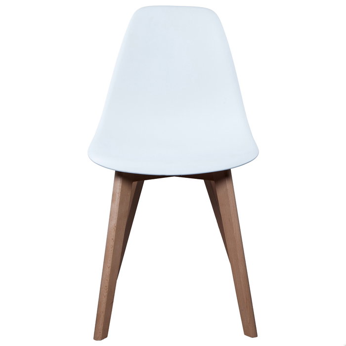 Home Deco Factory Silla STOCKHOLM Blanca Diseño Escandinavo Patas Madera Asiento Plástico