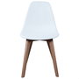 Home Deco Factory Silla STOCKHOLM Blanca Diseño Escandinavo Patas Madera Asiento Plástico