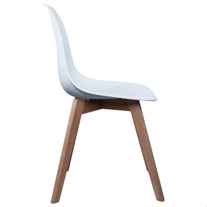 Home Deco Factory Silla STOCKHOLM Blanca Diseño Escandinavo Patas Madera Asiento Plástico