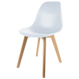 Home Deco Factory Silla STOCKHOLM Blanca Diseño Escandinavo Patas Madera Asiento Plástico