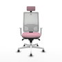 PIQUERAS Y CRESPO Silla de oficina Horna con mecanismo Sincro, Rosa y Blanco