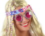 Hippie Gafas de Sol Forma de Flor Rojo/Rosa para Mujer - Accesorio Retro para Fiestas y Festivales