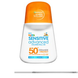 Garnier NIVEA SUN Niños Sensitive Advanced Roll-On Protector Solar SPF50+ 50 ml para Bebés y Niños con Piel Atópica