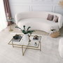 Hanah Home Mesa de Centro S410 Glamurosa Moderna Cristal Templado y Metal Dorado 94x64x35 cm