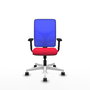 PIQUERAS Y CRESPO Silla de oficina Motilla con mecanismo Sincro, Rojo y Azul