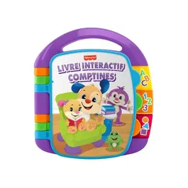 Fisher Price Libro interactivo de perritos infantiles para bebés - Aprende letras, números y palabras - 6 meses y +