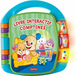 Fisher Price Libro interactivo de perritos infantiles para bebés - Aprende letras, números y palabras - 6 meses y +