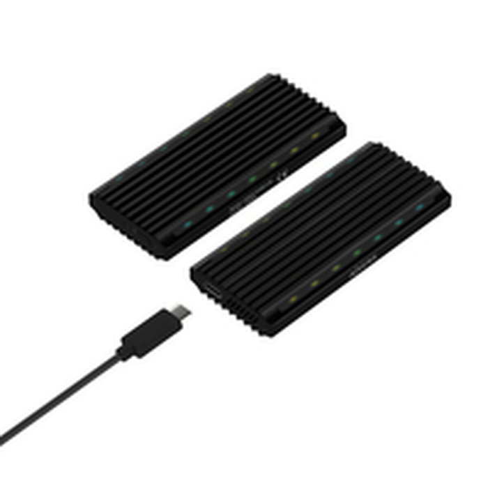 Aisens Caja Externa M.2 RGB Gaming ASM2-RGB012B SATA/NVMe USB 3.2 Gen 2, Negra