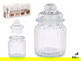 Vivalto Set 4 Tarros Tapa Vidrio Rayado 300ml Vidrio y Plástico Transparente 33x13.5x8cm (Set de 12)