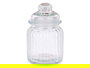 Vivalto Set 4 Tarros Tapa Vidrio Rayado 300ml Vidrio y Plástico Transparente 33x13.5x8cm (Set de 12)