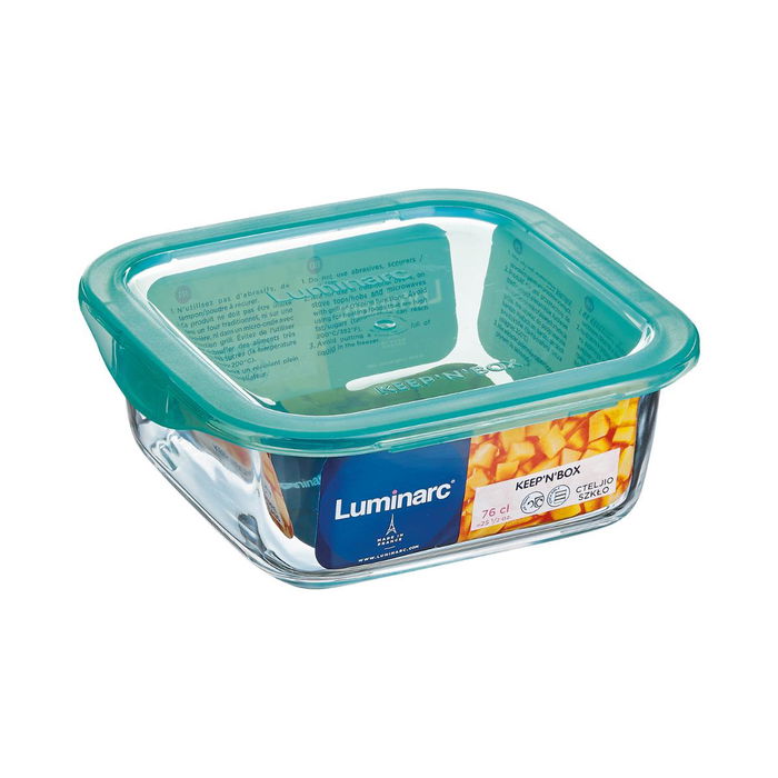 Recipiente Cuadrado Vidrio con Tapa Keep'N Lagon Luminarc 10x5,4x5,8 cm - 38 cL