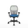PIQUERAS Y CRESPO Silla de oficina Jorquera con mecanismo Sincro, Azul claro y Blanco