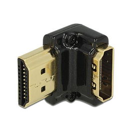 Delock Adaptador HDMI Macho-Hembra Angulado 90°, 4K 2160p, 3840x2160, Plug & Play, Contacto Dorado, Negro