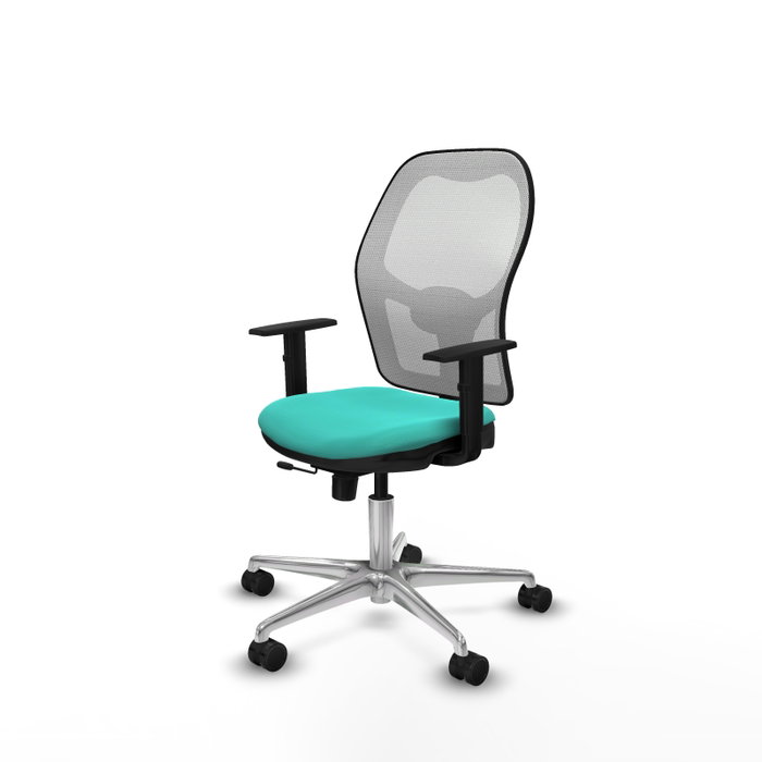 PIQUERAS Y CRESPO Silla de oficina Jorquera con mecanismo Sincro/Traslack, Turquesa y Blanco PIQUERAS Y CRESPO Silla de oficina Jorquera con mecanismo Sincro/Traslack, Turquesa y Blanco