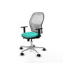 PIQUERAS Y CRESPO Silla de oficina Jorquera con mecanismo Sincro/Traslack, Turquesa y Blanco
