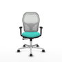 PIQUERAS Y CRESPO Silla de oficina Jorquera con mecanismo Sincro/Traslack, Turquesa y Blanco