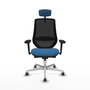 PIQUERAS Y CRESPO Silla de oficina Mardos con mecanismo Sincro/Traslack, Azul claro y Negro