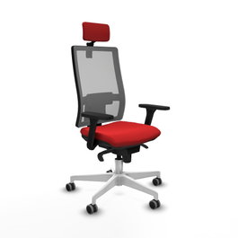 PIQUERAS Y CRESPO Silla de oficina Horna con mecanismo Sincro, Rojo y Gris