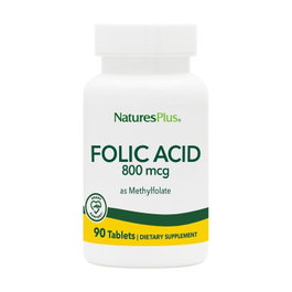 Natures Plus Ácido Fólico 800 mcg 90 Comprimidos L-Metilfolato Cálcico