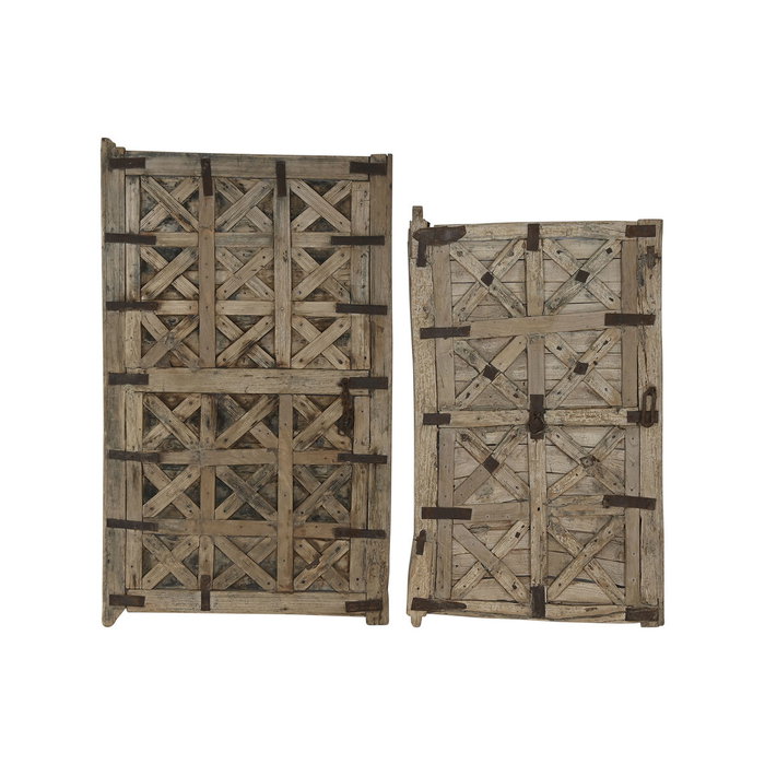 DKD Home Decor Decoración de Pared Teca Ventana Antigua 74x3x122 cm